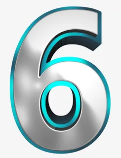 金属效果数字6免抠
