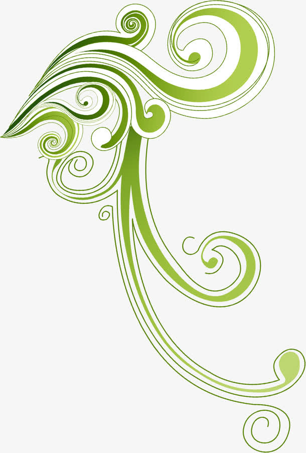 绿色春天花纹装饰免抠