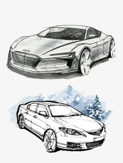 速写汽车免抠