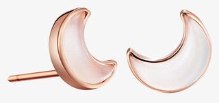 月光石宝石银耳钉免抠