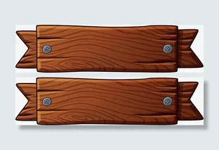 褐色卡通木牌免抠