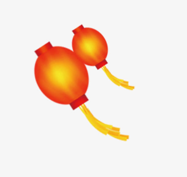 水彩红灯笼免抠