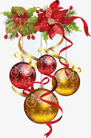 圣诞节圣诞球装饰免抠