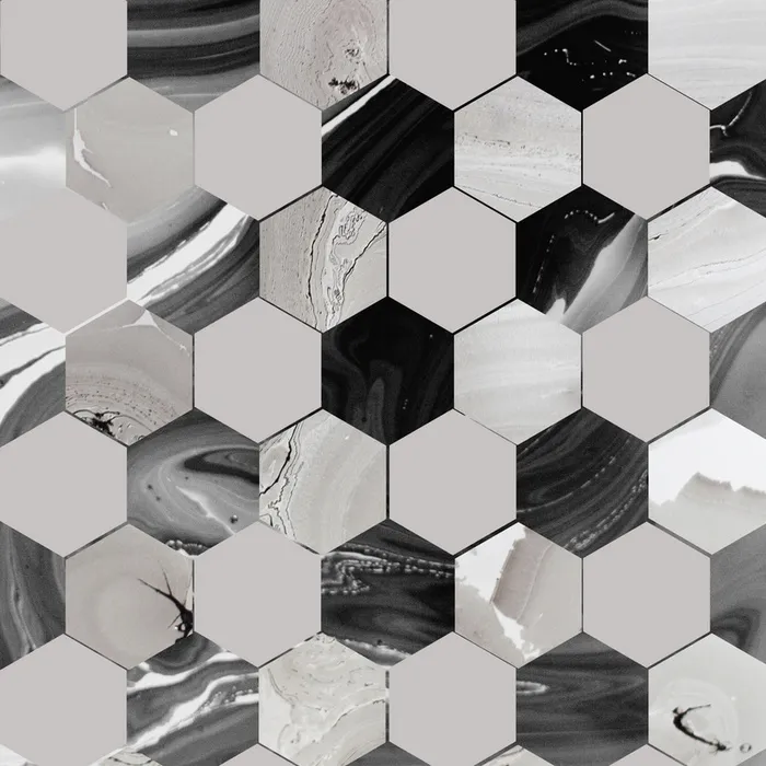 黑白六边形双层纹理高清