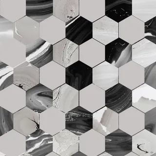 黑白六边形双层纹理高清