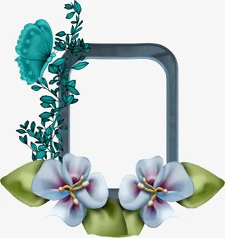 鲜花花藤相框免抠