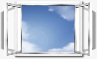 窗外的蓝天白云双11免抠