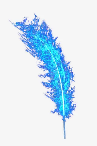 蓝色羽毛环绕光效免抠