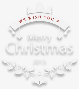 白色节日雪花圣诞快乐字母免抠