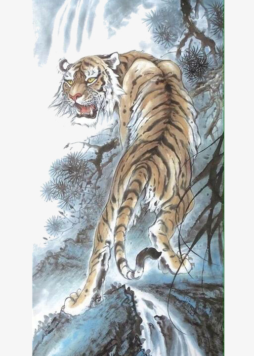 扭头的老虎免抠