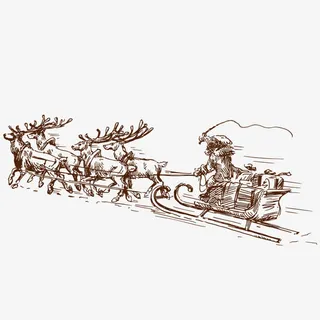 驯鹿素描简笔手绘免抠