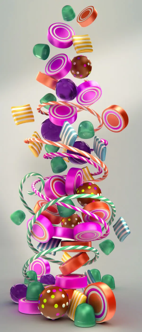 小清新泡泡糖果图片免抠