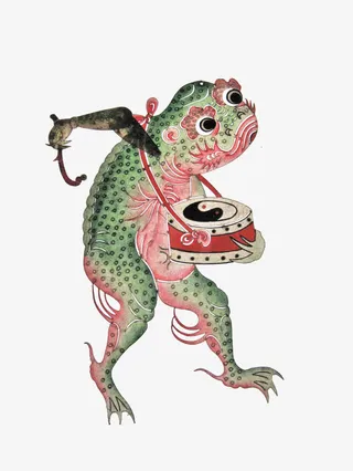 皮影敲鼓的蟾蜍免抠