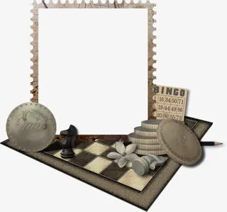 毯子上的相框免抠