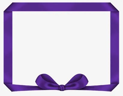 紫色蝴蝶结边框免抠