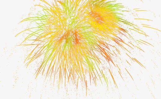 彩色铅笔手绘礼花免抠