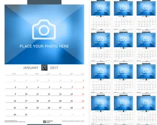 2017年日历模板素材免抠