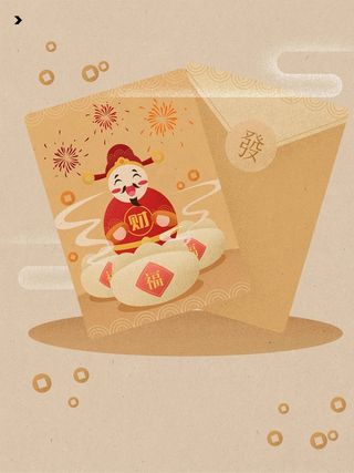 新年春节黄色大气简约复古中国风背景高清