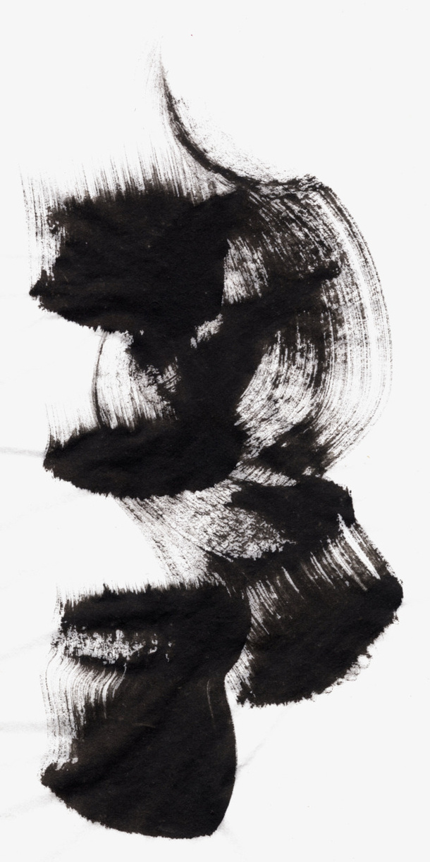 黑色毛笔笔刷素材11免抠