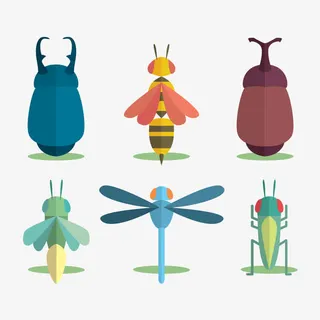矢量图快乐的昆虫记免抠