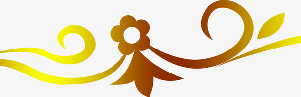 金色渐变的花边装饰免抠