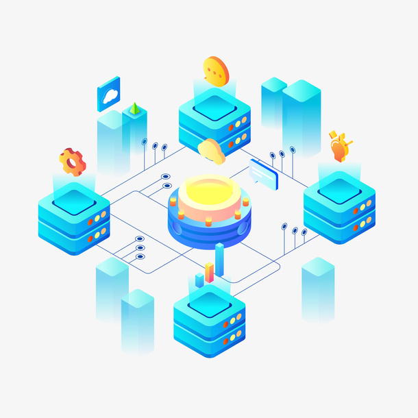 科技元素 区块链 科技计算免抠