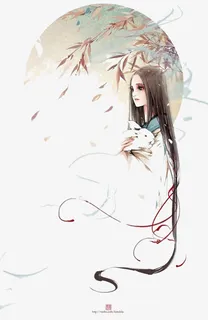 古风设计手绘美女免抠