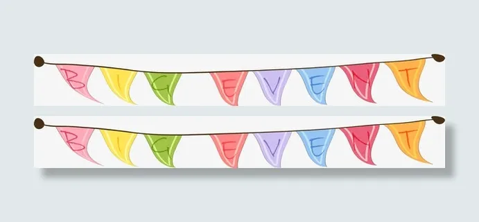 飞舞的三角彩旗免抠