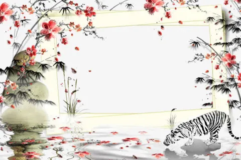 古风描绘绘画边框免抠