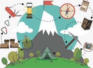 矢量扁平化旅游主题元素免抠