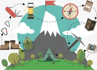 矢量扁平化旅游主题元素免抠