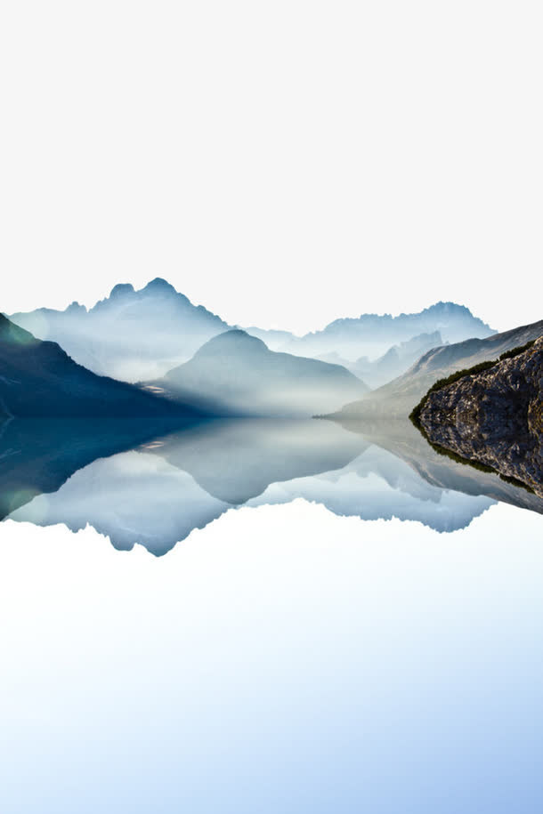 手绘山水画免抠