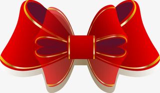 红色卡通可爱蝴蝶结设计紫色唯美免抠