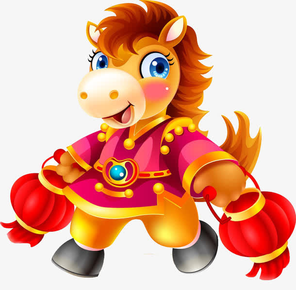 提着灯笼的小马免抠