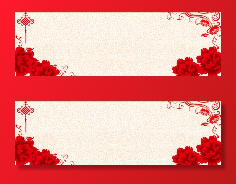 红色牡丹中国结海报高清