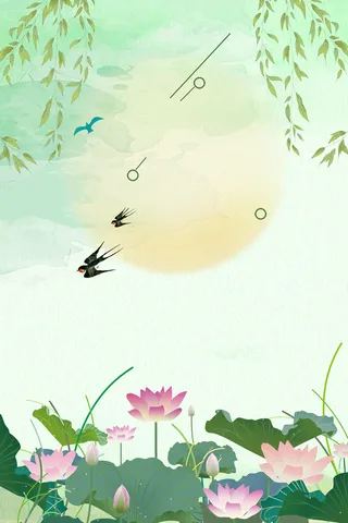 简约小清新文艺节气立夏海报高清