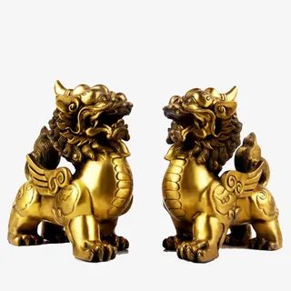 一对貔貅素材 宣传单素材免抠