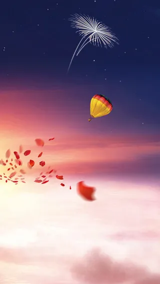 红色花瓣H5背景高清