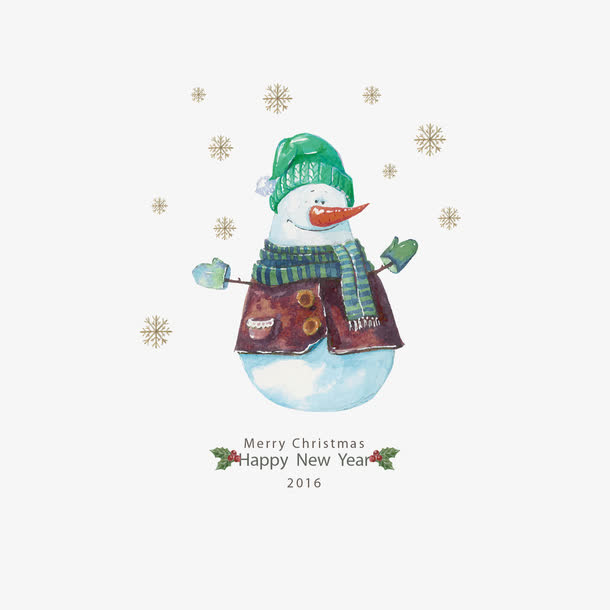 可爱圣诞雪人贺卡矢量图免抠