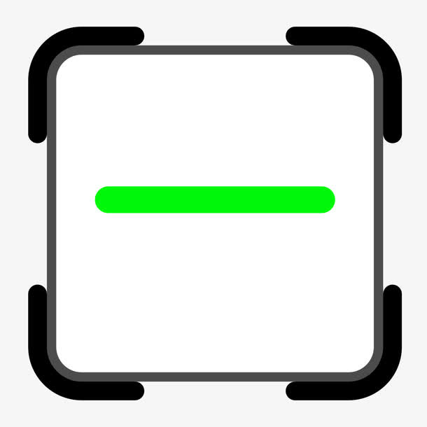 黑色圆角边框扫描元素免抠