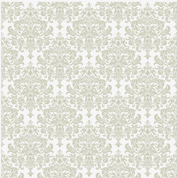 黄色复古花纹底纹免抠