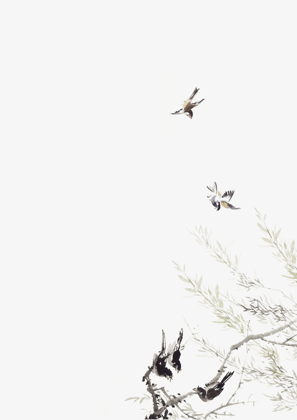 燕子柳树飞燕免抠