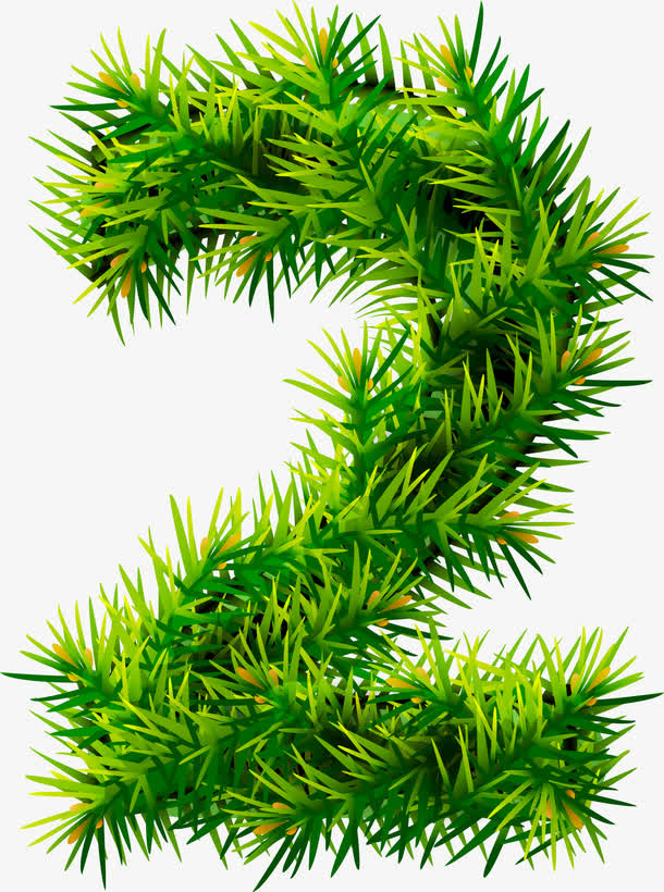 创意植物2艺术字免抠