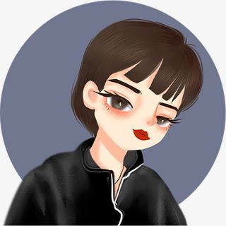 手绘卡通青年女孩头像免抠