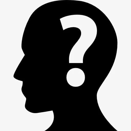 人的头部有一个问号在图标免抠