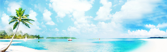 美丽海景淘宝海报背景高清