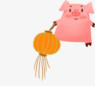 打着红灯笼的小猪免抠
