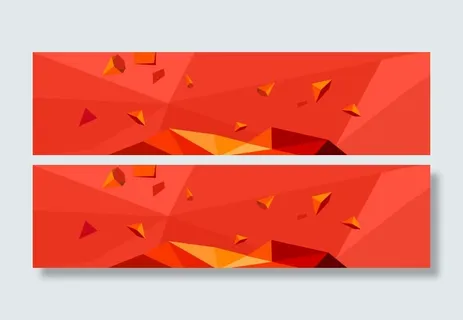 电商红色三角立体块背景banner