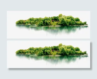 绿树远景公园风光免抠