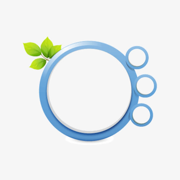 蓝色科技感圆形边框免抠